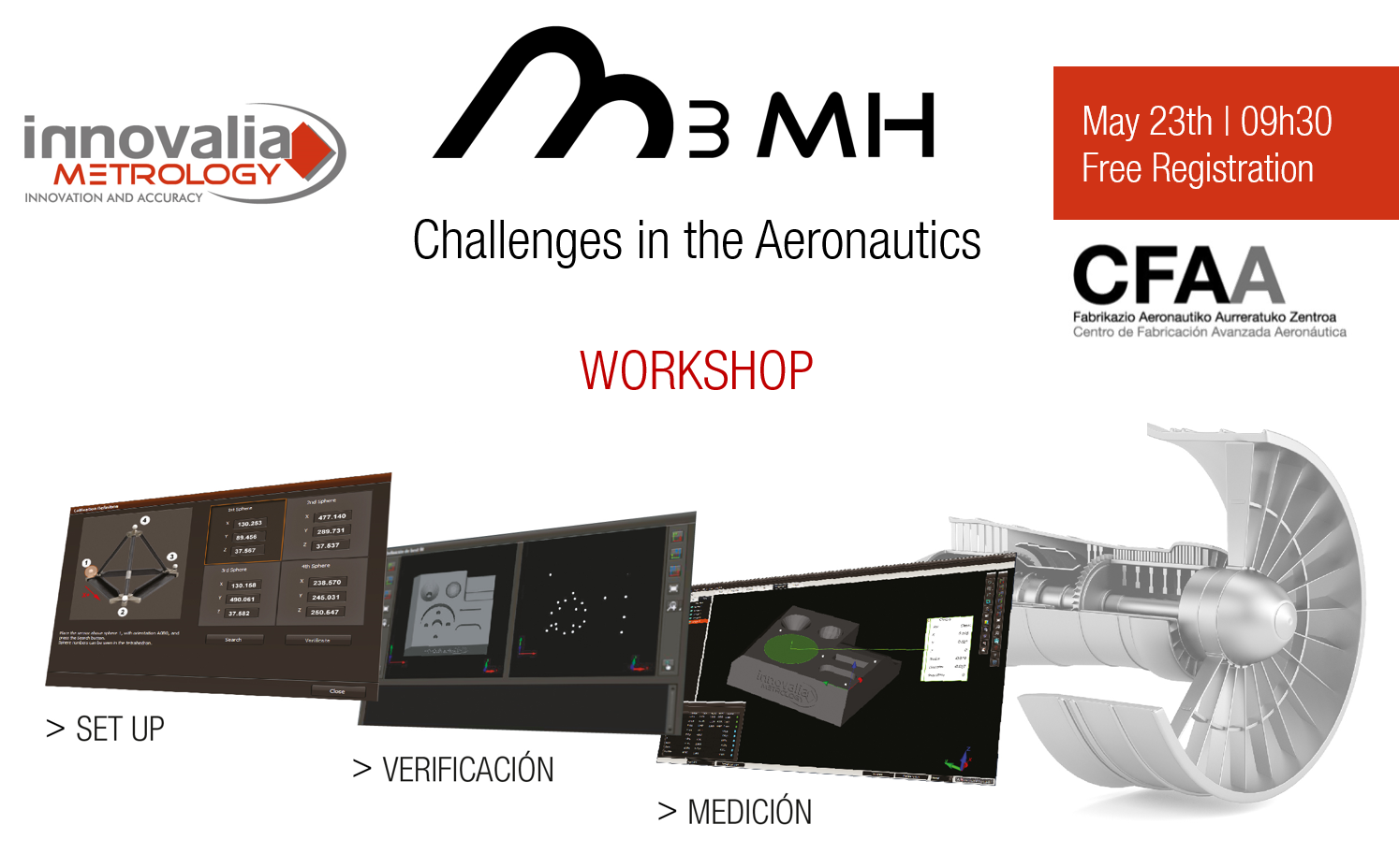 Innovalia Metrology te invita el 23 de mayo a descubrir nueva tecnología para abordar los desafíos del sector aeronáutico en un Workshop único en el CFAA